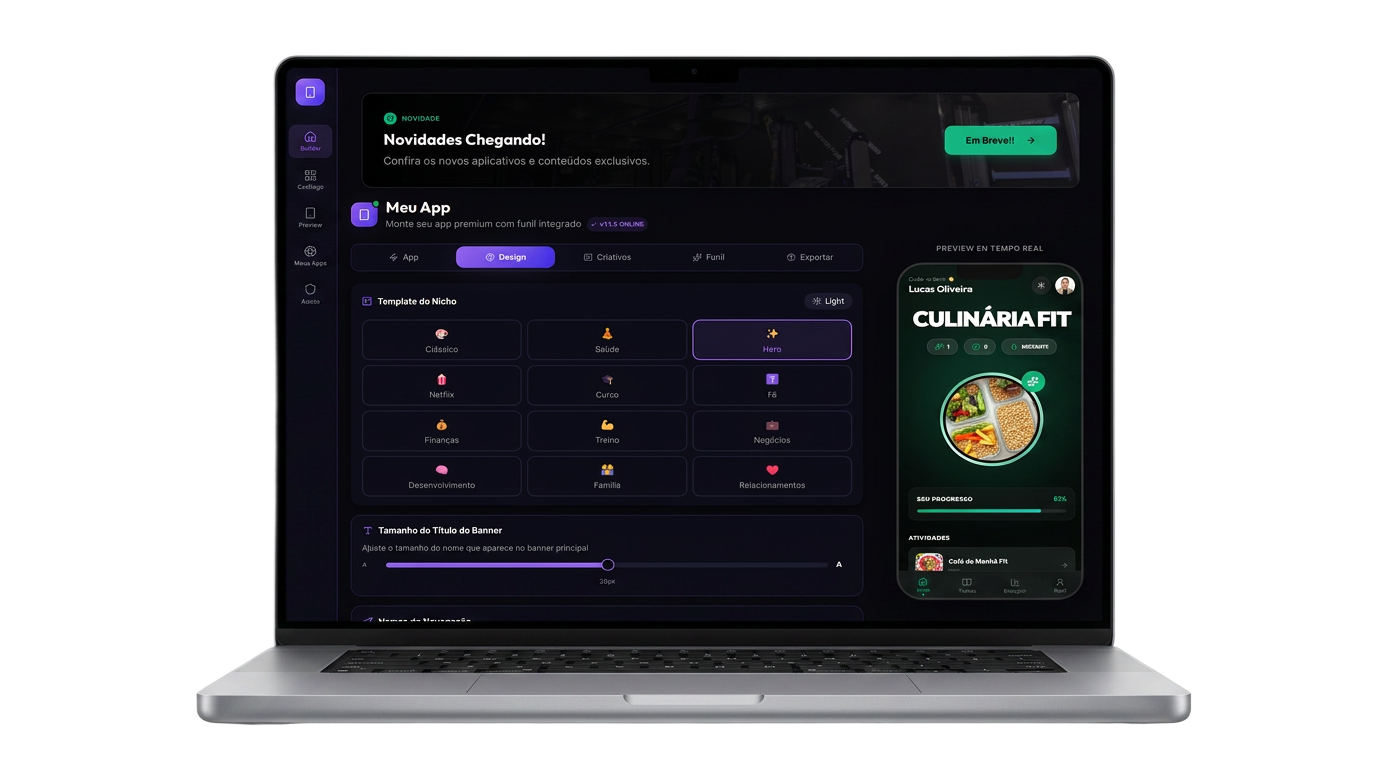 Plataforma Vixora aberta em um notebook